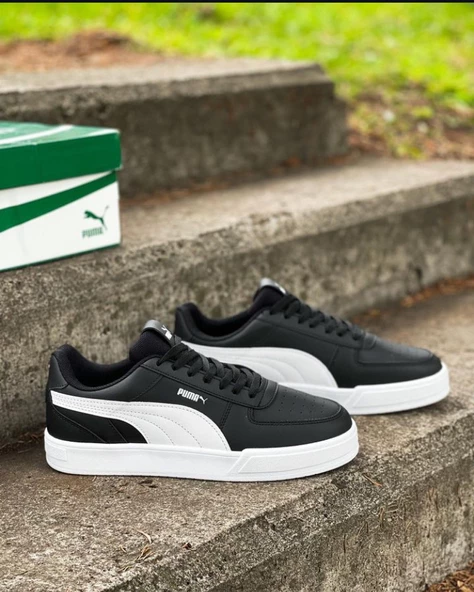 Puma caven siyah beyaz ünisex spor ayakkabı - 3
