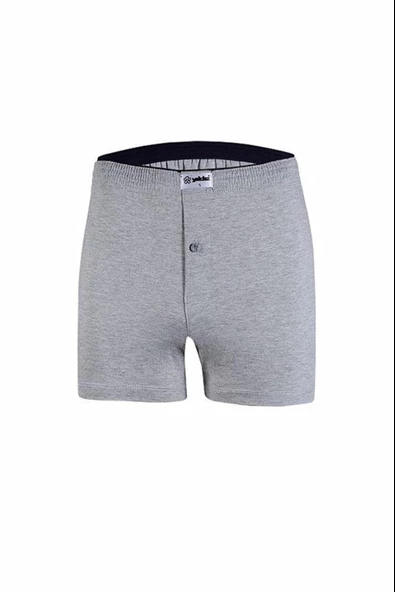 Yıldız Erkek Pamuklu Havlubel Düğmeli Boxer 43 - 3 Adet  Gri 3XL