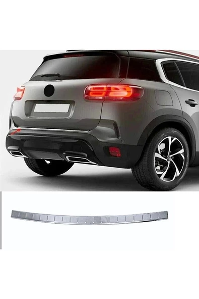 Citroen C5 Aircross Krom Arka Tampon Üstü Koruma 2018> Paslanmaz Çelik - 2