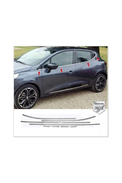 Renault Clıo 4 Hb Krom Cam Çıtası 8 Parça 2012 Ve Üzeri Paslanmaz çelik - 5