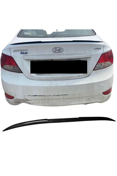 Hyundai Accent Blue 2011-2017 Yarasa Spoiler Esnek Plastik 122 cm Siyah