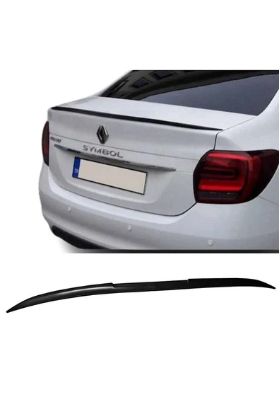 Renault Clio 4 Symbol 2013>Uyumlu  Yarasa Spoiler Esnek Plastik 122 Cm Siyah