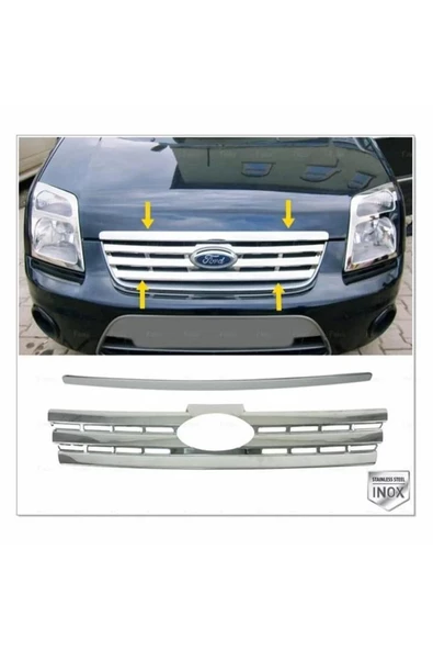Ford Connect Krom Ön Panjur 2 Prç. 2009-2014 Paslanmaz Çelik - 4