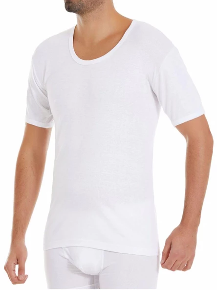 Yıldız Erkek Ribana Bisiklet Yaka Fanila Atlet 06 - 6 Adet  Beyaz 3XL - Resim 4