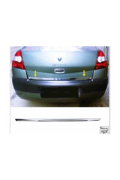 Renault Megane 2 Sedan Krom Bagaj Alt Çıtası 2004-2010 Arası Paslanmaz çelik - 4