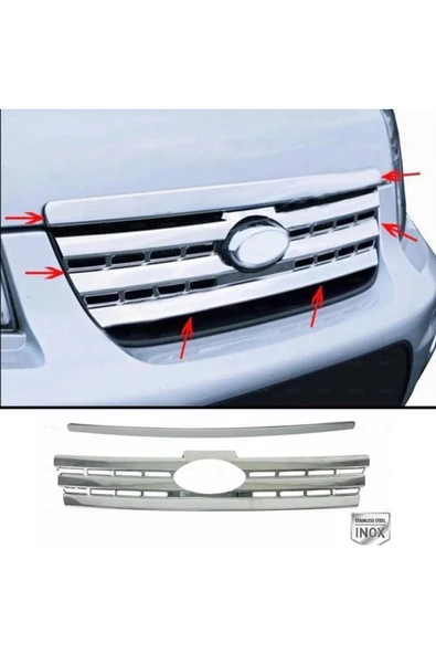 Ford Connect Krom Ön Panjur 2 Prç. 2009-2014 Paslanmaz Çelik
