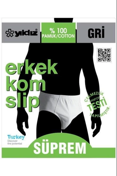 Yıldız Erkek Süprem Pamuklu Slip Külot 130-131 - 6 Adet  Siyah L - 2