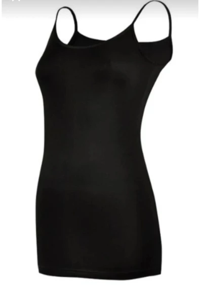 Yıldız Kadın Süper İnce İp Askılı Modal Atlet 2245 - 6 Adet  Siyah 3XL - Resim 3