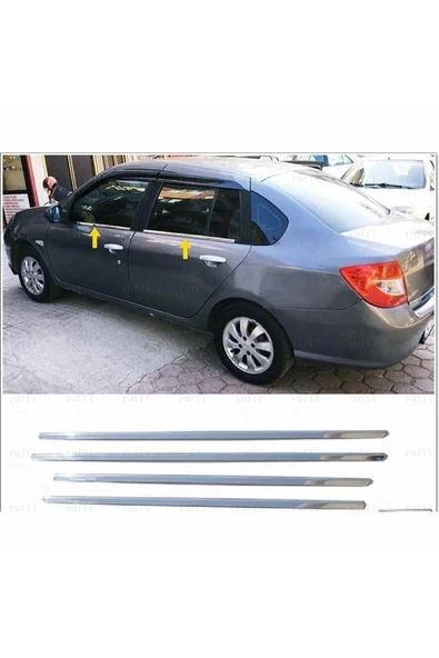 Renault Clio 3 Symbol Krom Cam Çıtası 4 Prç. 2005-2012 P. Çelik - 3