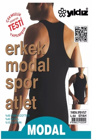 Yıldız Erkek Modal Likralı Spor Atlet 77 - 3 Adet  Siyah 2XL