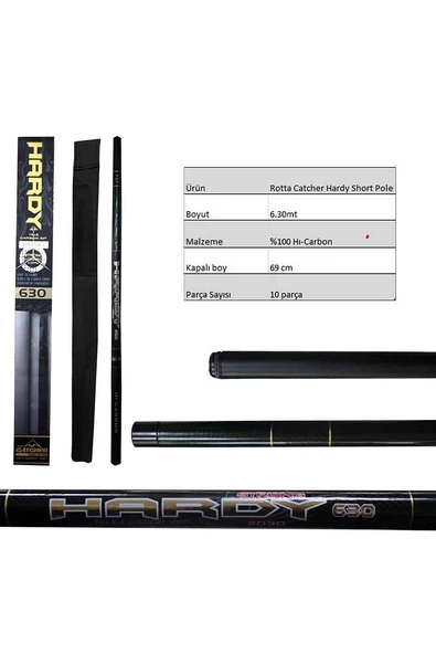 Hardy Short Pole %100 Carbon Kısa Göl Kamışı – 6.30 mt