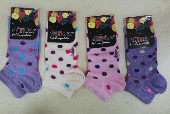 Dündar Kadın Likralı Patik Çorap - 6 Adet  Karışık Renk 36-40 ürün görseli