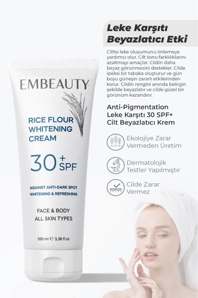 Embeauty Cilt Beyazlatıcı Aydınlatıcı Leke Karşıtı Bakım Kremi 30 Spf 100 ml - 2