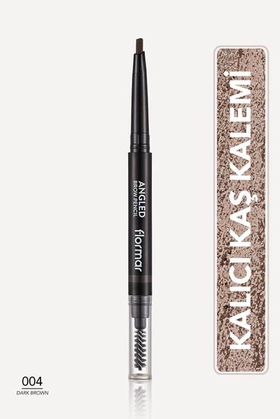 Flormar İki Uçlu Açılı Kaş Kalemi ve Kaş Fırçası (Koyu Kahve) - Angled Brow Pencil - 004 - 8690604572069