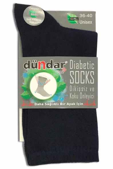 12 Adet Dündar Bayan Plus Bambu Diyabet Çorap  Siyah 36 - 40