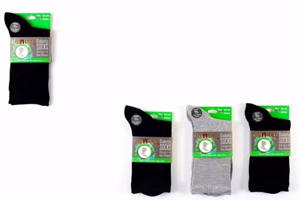 Dündar Kadın Bambu Plus Diyabetik Çorap - 6 Adet  KB41111  Karışık Renk 36-40