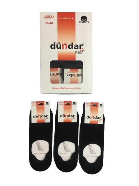 Dündar Kadın Penye Babet Çorap - 12 Adet  Siyah 36-40 ürün görseli