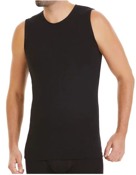 Yıldız Erkek Modal Sıfır Kol Atlet 75/76 - 6 Adet  Siyah 2XL