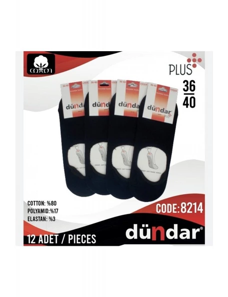 Dündar Kadın Penye Babet Çorap - 12 Adet  Lacivert 36-40