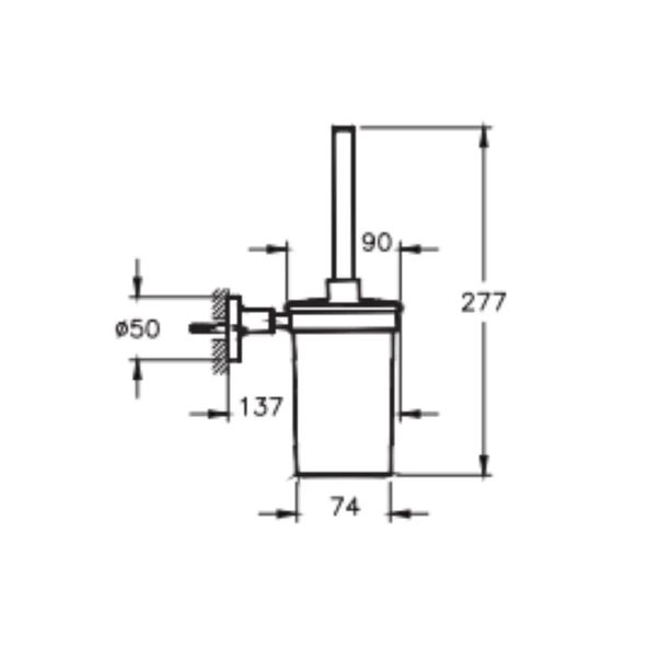 VitrA Base 300 A44113 Tuvalet Fırçalığı, Duvardan - Resim 2