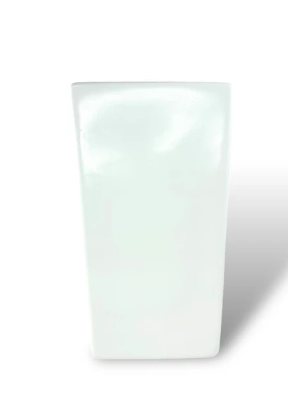 Nettenevime Fiber Saksı Beyaz Dik Dörtgen Vazo Dekoratif Saksı Fiberglas 25*25*50cm - 5