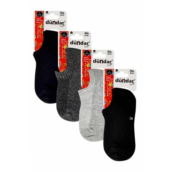 Dündar Erkek Çocuk Renkli Sneaker Çorap - 6 Adet  Karışık Renk 26-28