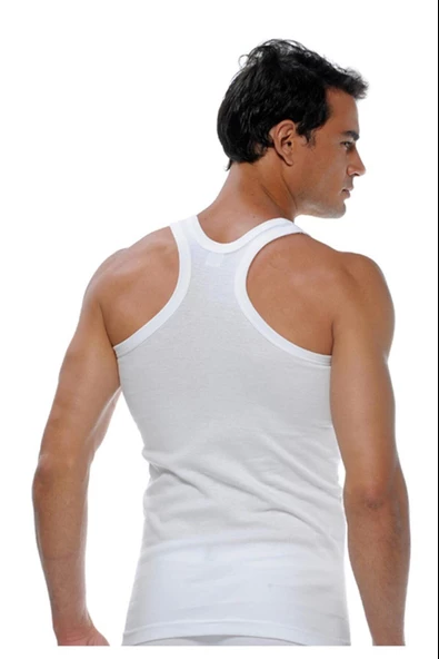 Gümüş Erkek Ribana Sporcu Atlet 4019 - 3 Adet  Beyaz XL - Resim 2