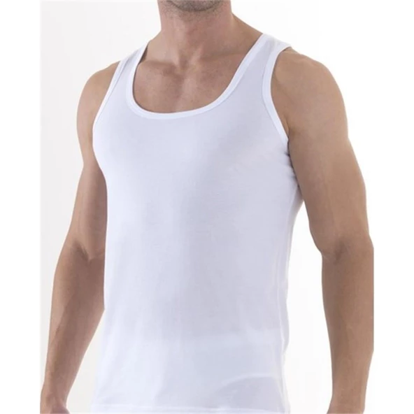 3'Lü Yıldız 120 - 121 Erkek Süper İnce Yazlık Atlet Büyük Beden  Beyaz 2XL
