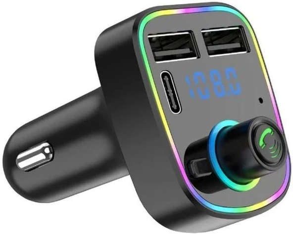 Cosmostech Car C2 Araç Fm Transmitter 5.3 Bluetooth Araç Kiti Hızlı Şarj Qc 3.1 Çift USB ve TYPE-C Mp3 Sd Kart Çakmaklık Girişli Oto Müzik Çalar - 3