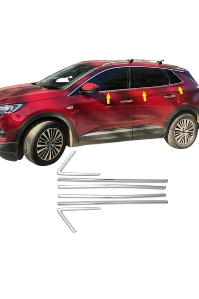 Opel Grandland X Krom Cam Alt Çıtası 6 Parça 2017 Ve Üzeri Paslanmaz Çelik