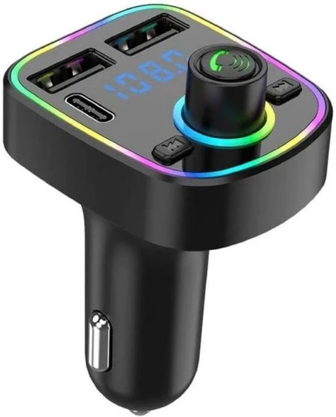 Cosmostech Car C2 Araç Fm Transmitter 5.3 Bluetooth Araç Kiti Hızlı Şarj Qc 3.1 Çift USB ve TYPE-C Mp3 Sd Kart Çakmaklık Girişli Oto Müzik Çalar