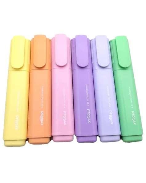 Penmax Fosforlu İşaretleme Kalemi Pastel Renkler 6lı Set