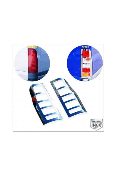Transit Uyumlu Krom Stop Çerçeve 2 Parça 2000-2014 Paslanmaz Çelik - 5