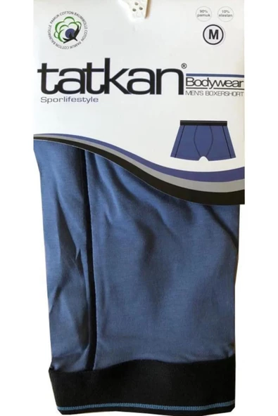 Tatkan Erkek Penye Biyeli Boxer - 3 Adet  L İndigo