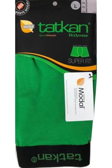Tatkan Erkek Modal Penye Boxer - 6 Adet  L Yeşil