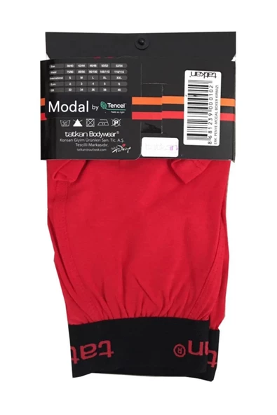 Tatkan Erkek Modal Penye Boxer - 3 Adet  XL Kırmızı - 2