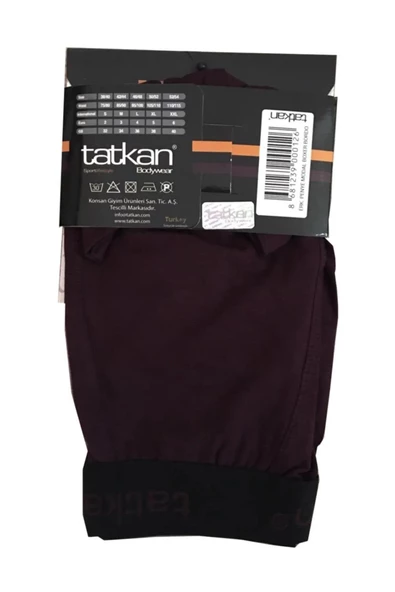 Tatkan Erkek Modal Penye Boxer - 12 Adet  L Bordo