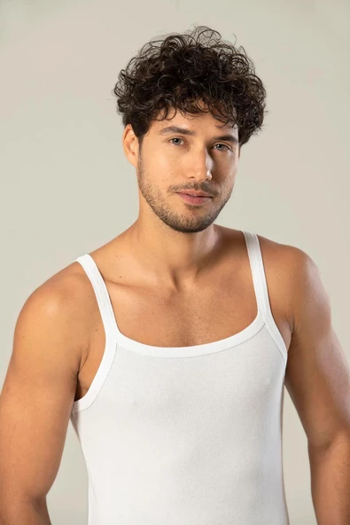 Erdem Erkek İnce Askılı Kaşkorse Atlet 1117 - 6 Adet  Beyaz 2XL - Resim 2