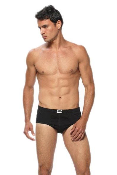 Gümüş Erkek Pamuklu Slip Külot 3006 - 12 Adet  Siyah S