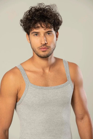 Erdem Erkek İnce Askılı Kaşkorse Atlet 1117 - 6 Adet  XL Gri - Resim 6