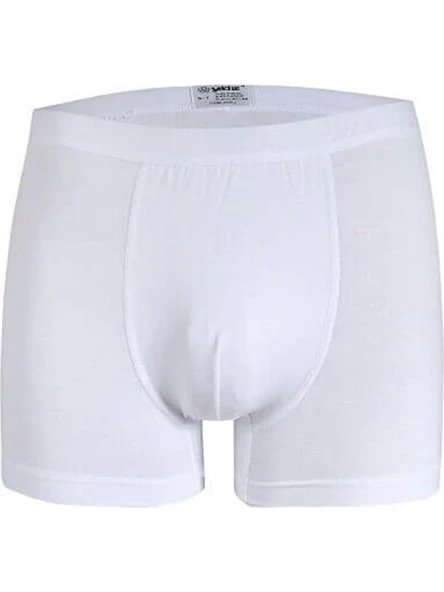 6'Lı Yıldız 38-39-40-41-42 Erkek Modal Pamuklu Likralı Boxer Renkli  Beyaz 2XL