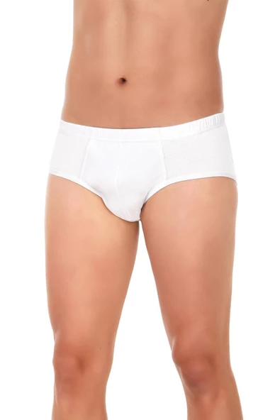 Yıldız Erkek Ribana Slip Külot 07 - 6 Adet  Beyaz M