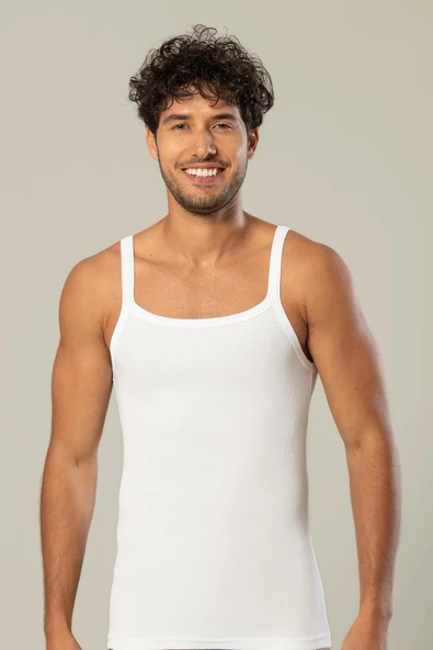 Erdem Erkek İnce Askılı Kaşkorse Atlet 1117 - 6 Adet  Beyaz 2XL