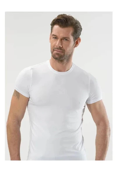Anıt Erkek Sıfır Yaka Modal Fanila Atlet 1203 - 6 Adet   Beyaz M ürün görseli