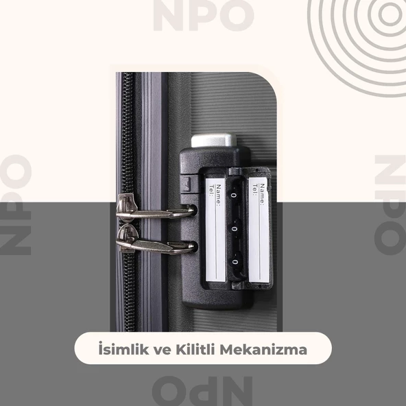 NPO Diamond PP(Polipropilen) Küçük (Kabin) Boy Kırılmaz Valiz - Antrasit - 3