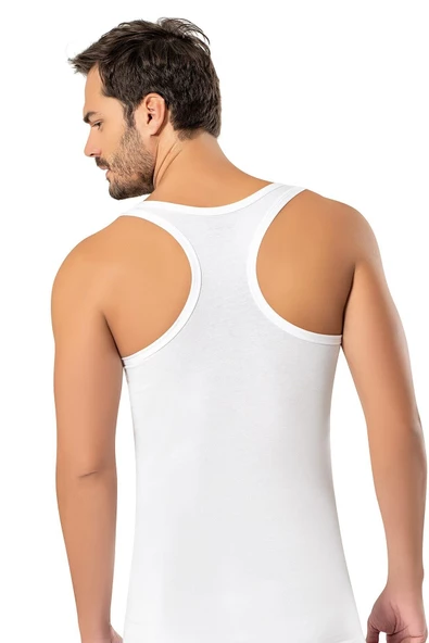 6'Lı ERDEM 1121 ERKEK LİKRALI SPORCU ATLET  Beyaz XL ürün görseli 1