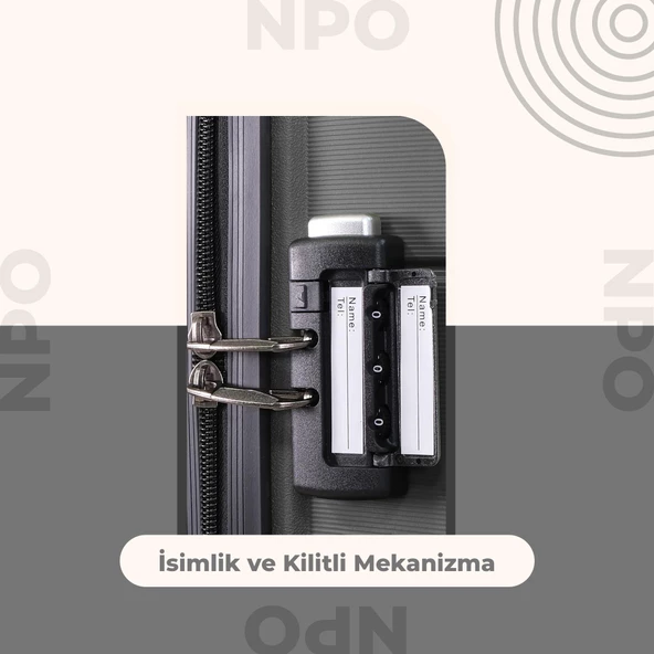 NPO Diamond PP(Polipropilen) Büyük Boy Kırılmaz Valiz - Antrasit - 3