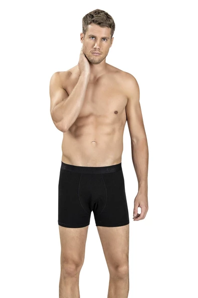 Jiber Erkek Modal Renkli Boxer 321 - 3 Adet   Siyah 2XL
