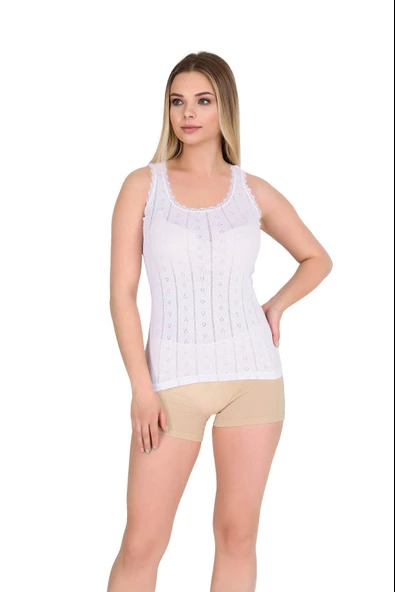 Berrak Kadın Geniş Askılı Atlet 8049 - 6 Adet  Beyaz 3XL - Resim 2