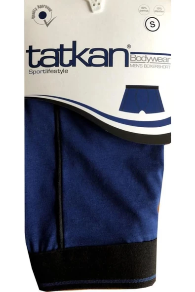 Tatkan Erkek Penye Biyeli Boxer - 6 Adet  M Lacivert